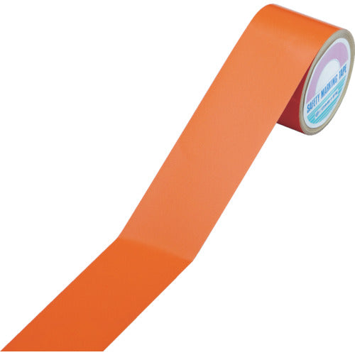 緑十字 ラインテープ（反射） オレンジ 反射−50YR 50mm幅×10m 屋内用 ポリエステル