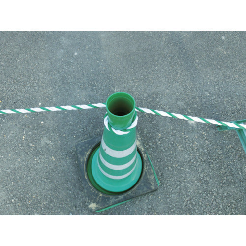TRUSCO 標識ロープ 3つ打 7.5mm×100m 白・緑