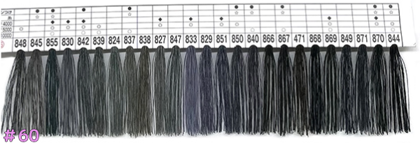 60番手ミシン糸4000ｍ巻（ブラック系カラー）｜グンゼスパン