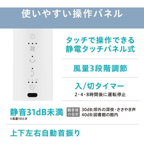 IRIS 299948 サーキュレーター扇風機 ACスタンドファン マイコン式 ホワイト