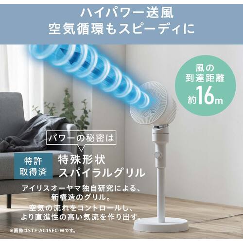 IRIS 299950 サーキュレーター扇風機 ACスタンドファン メカ式 ホワイト