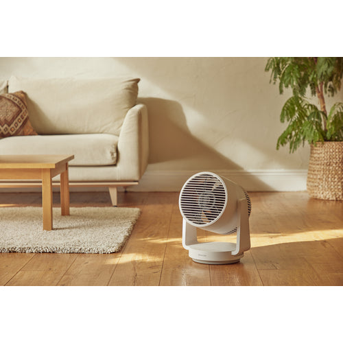 RHYTHM リズム サーキュレーター 40畳 自動首振り 小型 強力送風 衣類乾燥モード タイマー付き DCモーター 2重反転ファン ライトグレー