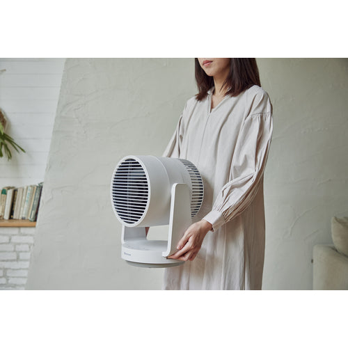 RHYTHM リズム サーキュレーター 40畳 自動首振り 小型 強力送風 衣類乾燥モード タイマー付き DCモーター 2重反転ファン ライトグレー