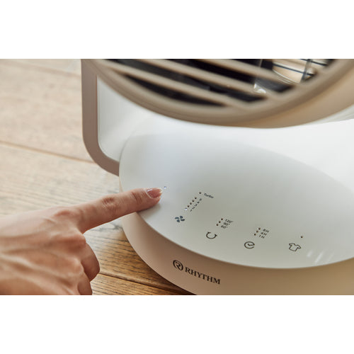 RHYTHM リズム サーキュレーター 40畳 自動首振り 小型 強力送風 衣類乾燥モード タイマー付き DCモーター 2重反転ファン ライトグレー