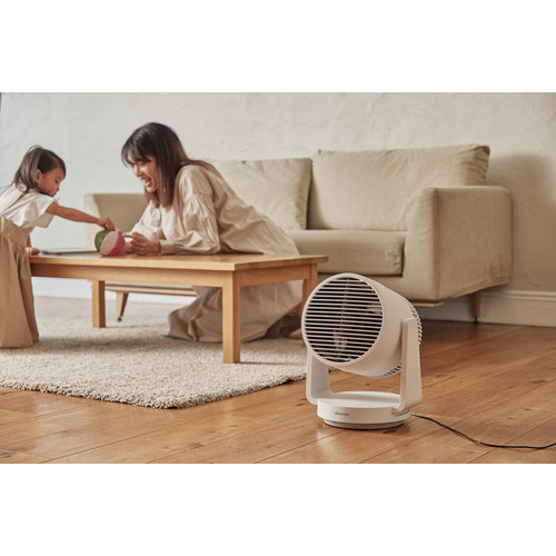 RHYTHM リズム サーキュレーター 40畳 自動首振り 小型 強力送風 衣類乾燥モード タイマー付き DCモーター 2重反転ファン ライトグレー