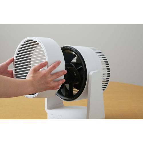 RHYTHM リズム サーキュレーター 40畳 自動首振り 小型 強力送風 衣類乾燥モード タイマー付き DCモーター 2重反転ファン ライトグレー