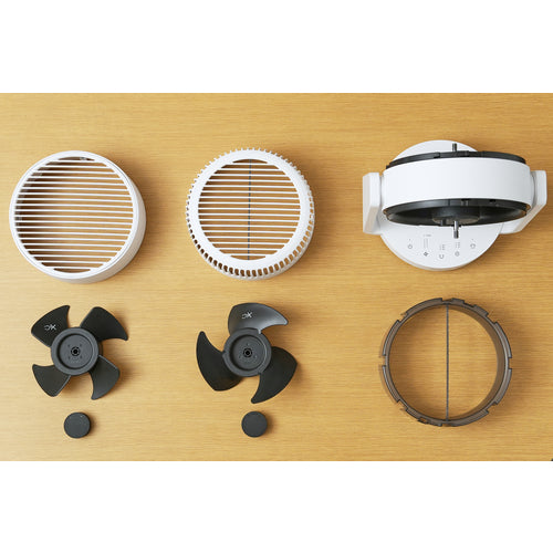 RHYTHM リズム サーキュレーター 40畳 自動首振り 小型 強力送風 衣類乾燥モード タイマー付き DCモーター 2重反転ファン ライトグレー