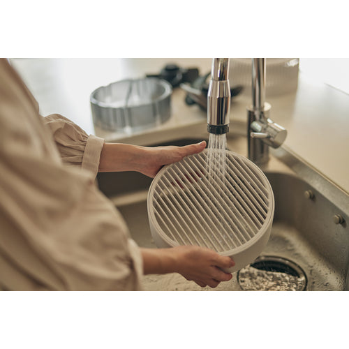 RHYTHM リズム サーキュレーター 40畳 自動首振り 小型 強力送風 衣類乾燥モード タイマー付き DCモーター 2重反転ファン ライトグレー