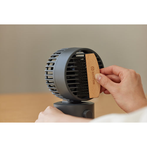RHYTHM 卓上扇風機 静音 小型 USB給電式 自動首振り 強力 DCモーター 2重反転ファン デスクファン お手入れ簡単 Silky Wind Mini ダークグレー
