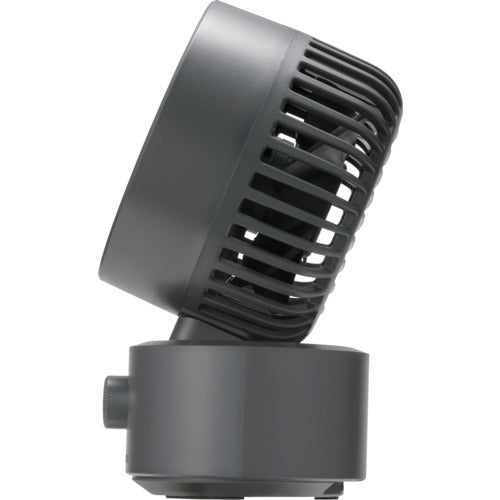 RHYTHM 卓上扇風機 静音 小型 USB給電式 自動首振り 強力 DCモーター 2重反転ファン デスクファン お手入れ簡単 Silky Wind Mini ダークグレー