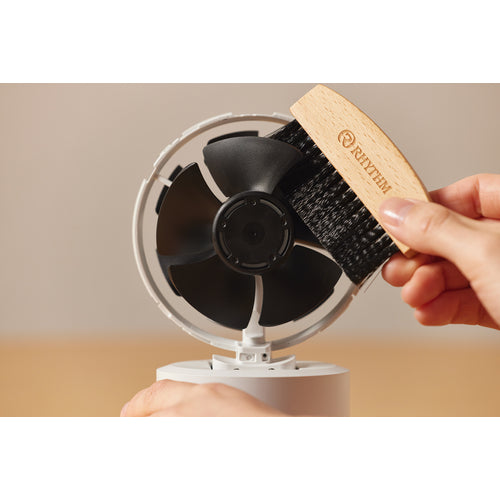RHYTHM 卓上扇風機 静音 小型 USB給電式 自動首振り 強力 DCモーター 2重反転ファン デスクファン お手入れ簡単 Silky Wind Mini ダークグレー
