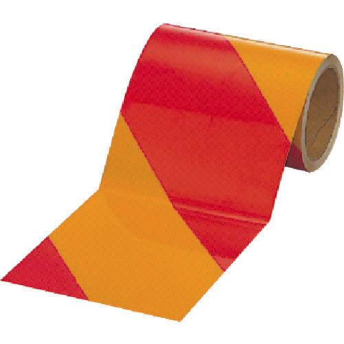 ユニット 反射トラテープ赤／黄 ポリエステル樹脂フィルム 150mm幅×10m