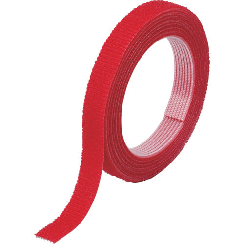 TRUSCO マジックバンド［［R下］］結束テープ両面 幅10mmX長さ10m赤