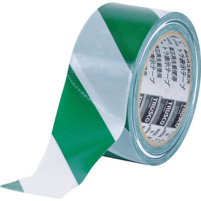 TRUSCO トラ表示テープ 50mm×25m ホワイト・グリーン