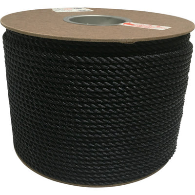 ユタカメイク ポリエチレンロープドラム巻 6mm×200m ブラック