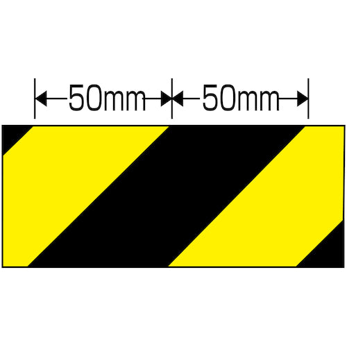 緑十字 反射トラテープ（ラインテープ） 黄／黒 TR3−A 90mm幅×10m 屋内用