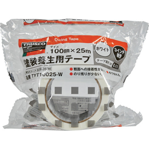 TRUSCO 塗装養生用テープ ホワイト 100X25