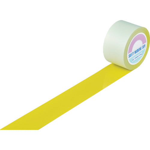 緑十字 ガードテープ（ラインテープ） 黄 GT−752Y 75mm幅×20m 屋内用