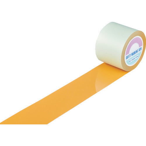 緑十字 ガードテープ（ラインテープ） オレンジ GT−101YR 100mm幅×100m 屋内用