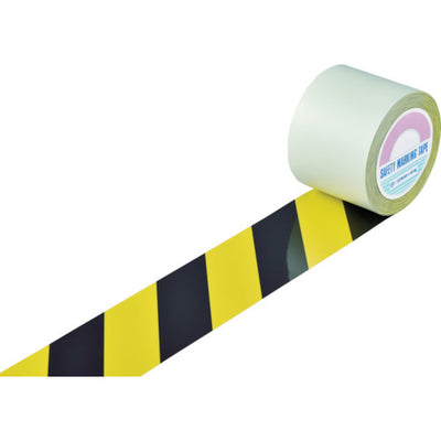 緑十字 ガードテープ（ラインテープ） 黄／黒（トラ柄） GT−101TR 100mm幅×100m