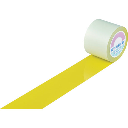 緑十字 ガードテープ（ラインテープ） 黄 GT−102Y 100mm幅×20m 屋内用