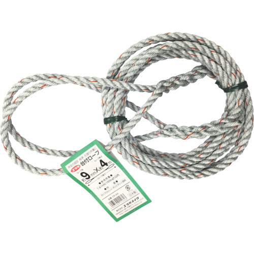 ユタカメイク 台付ロープ PE＆PP混紡ロープ 9mmX4m