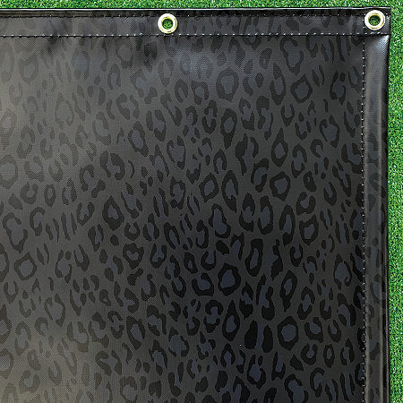 【防炎・デザイン】モノトーンヒョウ柄ターポリン レパード 0.43mm（VB-043NL）