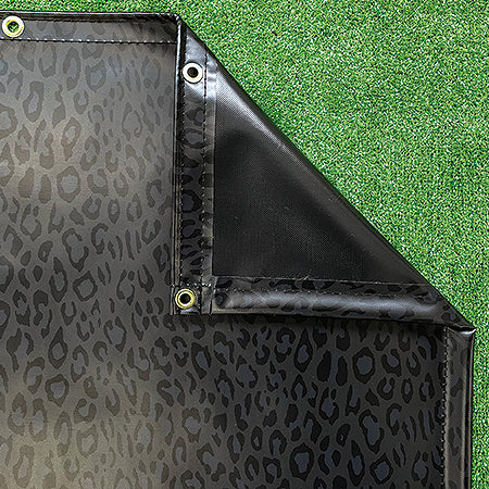 【防炎・デザイン】モノトーンヒョウ柄ターポリン レパード 0.43mm（VB-043NL）