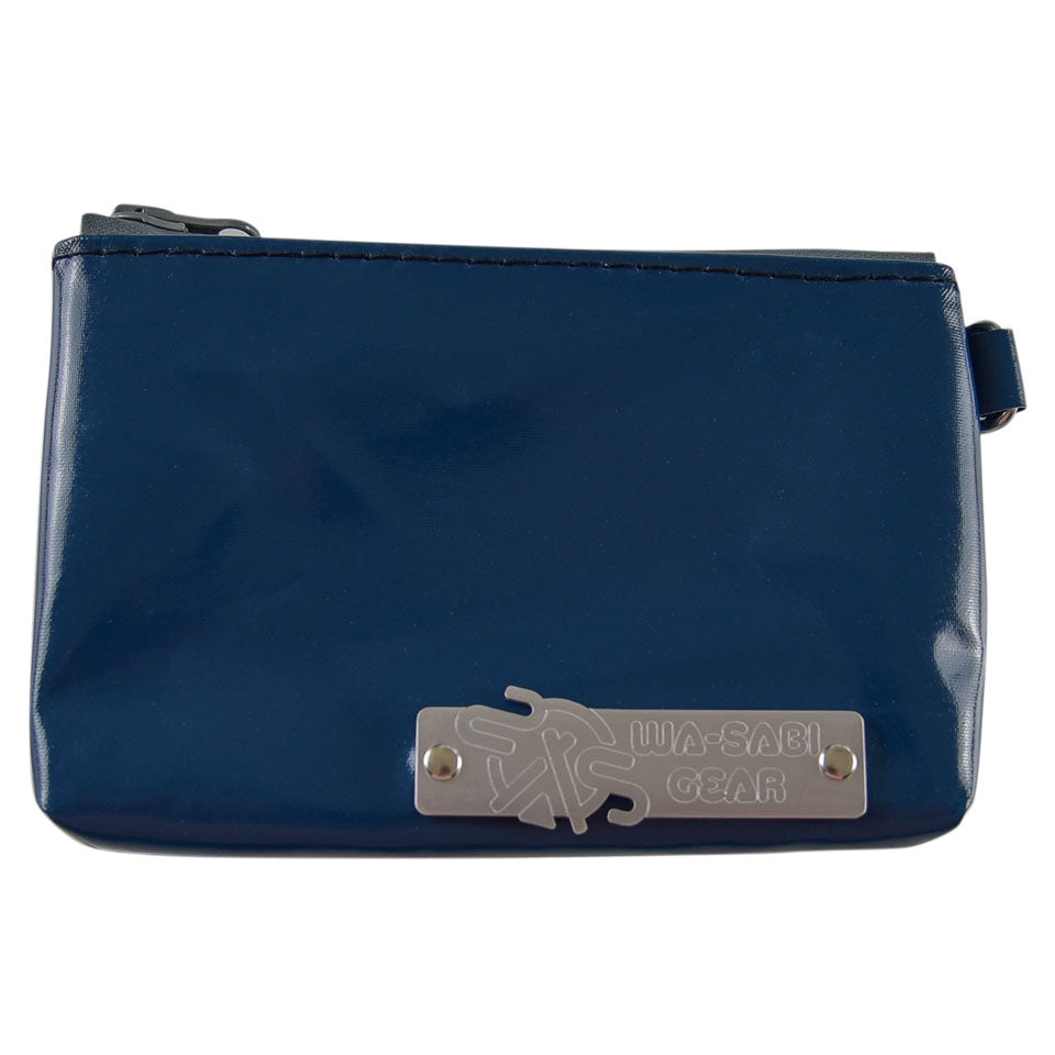 ハンドメイド防水ポーチ【袋（たい）】ネイビーxグレーファスナー W150×H110mm （WSBF-P1115-NAGR）