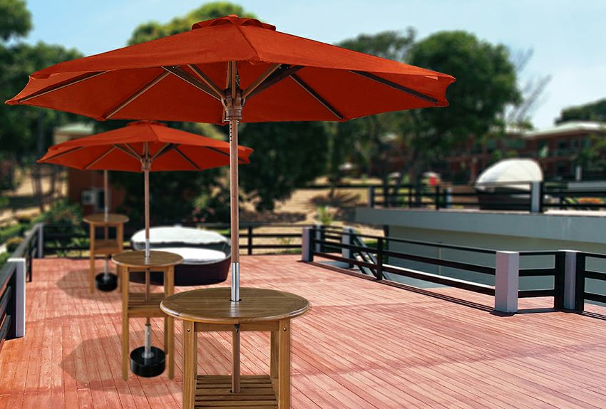 テーブル付き業務用パラソル 直径2m（SD2000）【無料お見積り】